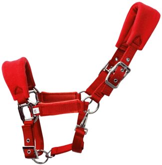 Spons Pad Rijden Apparatuur Beschermende Verstelbare Riem Thicken Afneembare Headcollar Zachte Hoofdstel Paard Halter Accessoires Rood