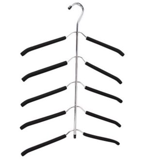 Spons Skid-proof multi-layer Fishbone Type Kleding Opslag Hanger Rvs multifunctionele Garderobe Ondersteuning Haak 1pc A1