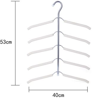 Spons Skid-proof multi-layer Fishbone Type Kleding Opslag Hanger Rvs multifunctionele Garderobe Ondersteuning Haak 1pc A4