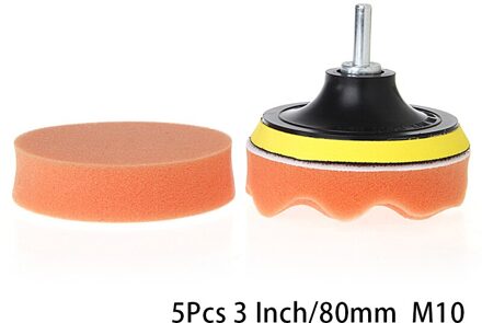 Spons Wassende Buffing Polijsten Buffer Pads Metalen Kit M10 Boor Adapter 5Pcs