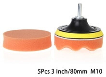 Spons Wassende Buffing Polijsten Metalen Buffer Pads 5Pcs 3Inch Kit M10 Boor Adapter Duurzaam
