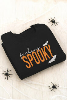 Spookachtige Graphic Pullover Zwart