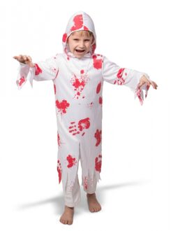 Spookje met bloed kostuum/jumpsuit voor kinderen - Halloween verkleedkleding voor kinderen S (98-116)