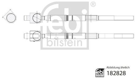 Spoorstang ( zonder stuurkogel)met contramoer en vergrendelplaat 182828