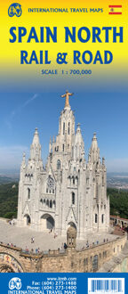 Spoorwegenkaart Spain North Rail & Road - Spanje | ITMB