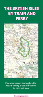 Spoorwegenkaart The British Isles by Train and Ferry | Cosmographics