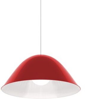 Spore Hanglamp, 1x E27, Metaal, Rood Glanzend/wit, D50cm