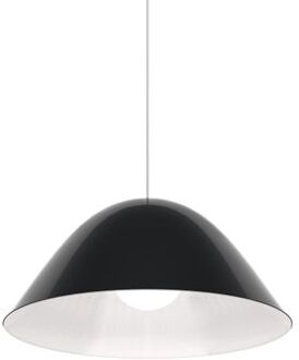 Spore Hanglamp, 1x E27, Metaal, Zwart Glanzend/wit, D35cm