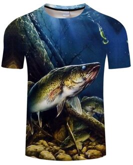Sport Ademende Vissen Kleding Vissen Kleding Outdoor T-shirt Zomer Man Korte Mouw Mannen Strand Gedrukt T-shirt Top 4XL