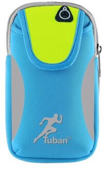 Sport Arm Bag Running Case Voor Hand Hold Telefoon 7 Kleuren Oortelefoon Gat Dubbele Tas Grote Capaciteit Duurzaam Ademende Running tassen blauw groen