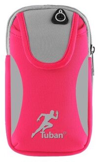 Sport Arm Bag Running Case Voor Hand Hold Telefoon 7 Kleuren Oortelefoon Gat Dubbele Tas Grote Capaciteit Duurzaam Ademende Running tassen roze grijs
