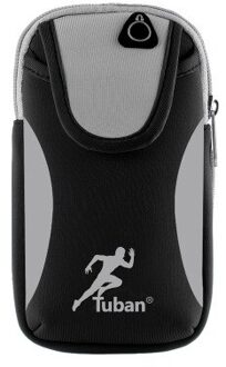 Sport Arm Bag Running Case Voor Hand Hold Telefoon 7 Kleuren Oortelefoon Gat Dubbele Tas Grote Capaciteit Duurzaam Ademende Running tassen zwart grijs