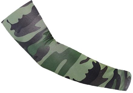Sport Arm Compressie Mouw Basketbal Fietsen Arm Warmer Zomer Running Uv Bescherming Volleybal Zonnebrandcrème Bands leger groen