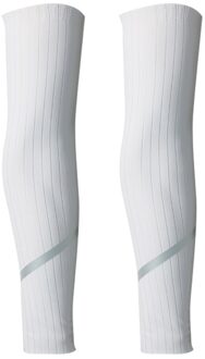 Sport Arm Mouw Fietsen Running Uv Bescherming Zomer Zonnebrandcrème Arm Bands wit
