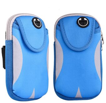 Sport Armband Phone Bag Cover Hardlopen Gym Arm Band Case Op De Voor Huawei Iphone 7 8 Plus X Xs samsung Waterdichte Sporttas blauw