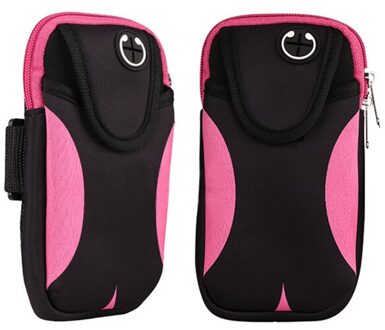 Sport Armband Phone Bag Cover Hardlopen Gym Arm Band Case Op De Voor Huawei Iphone 7 8 Plus X Xs samsung Waterdichte Sporttas Blcak roos