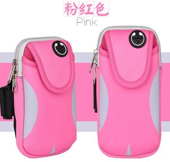 Sport Armband Phone Bag Cover Hardlopen Gym Arm Band Case Op De Voor Huawei Iphone 7 8 Plus X Xs samsung Waterdichte Sporttas roze