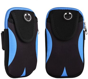 Sport Armband Phone Bag Cover Hardlopen Gym Arm Band Case Op De Voor Huawei Iphone 7 8 Plus X Xs samsung Waterdichte Sporttas zwart blauw