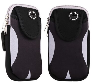 Sport Armband Phone Bag Cover Hardlopen Gym Arm Band Case Op De Voor Huawei Iphone 7 8 Plus X Xs samsung Waterdichte Sporttas zwart grijs