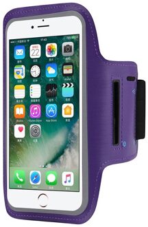 Sport Armband Riem Telefoon Case Arm Band Voor Iphone 12 11 Pro Max Xr 6 7 8 Plus Voor Note 20 10 S10 S9 Gym Armband Onder 6.5 Inch paars