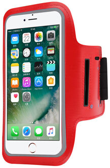 Sport Armband Riem Telefoon Case Arm Band Voor Iphone 12 11 Pro Max Xr 6 7 8 Plus Voor Note 20 10 S10 S9 Gym Armband Onder 6.5 Inch rood