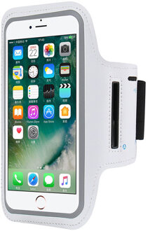 Sport Armband Riem Telefoon Case Arm Band Voor Iphone 12 11 Pro Max Xr 6 7 8 Plus Voor Note 20 10 S10 S9 Gym Armband Onder 6.5 Inch zilver