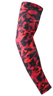 Sport Armbanden Lange Ademend Zon Bescherming Elleboog Mouwen Outdoor Basketbal Volleybal Bergbeklimmen Rijden Beschermende Kleding rood / XL