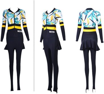 Sport Badpak Lange Mouwen Print Een Stuk Surfen Pakken Plus Size Zwemmen Rok Gewatteerde Dames Strand Dragen Rashguards