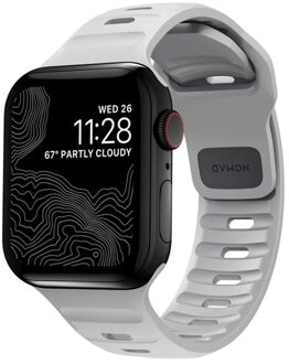 Sport band FKM voor de Apple Watch Series 1 t/m 9 / SE (38/40/41 mm) | Series 10 (42 mm) - Lunar Grey Grijs - 41 mm