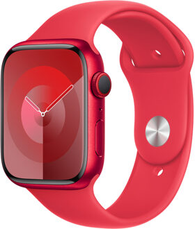 Sport Band voor de Apple Watch Series 1 t/m 11 / SE / Ultra (44/45/46/49 mm) - Maat M/L - (Product) Red Rood - 49 mm