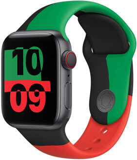 Sport Band voor de Apple Watch Series 1 t/m 9 / SE (38/40/41 mm) | Series 10 (42 mm) - Black Unity Meerkleurig - 41 mm