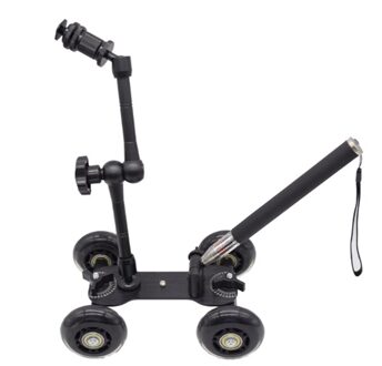 Sport Camera Fotografie Rail Auto Vier Wielen Zwart Ultra-Stille Desktop Mini Mini Slr Camera Winkelwagen