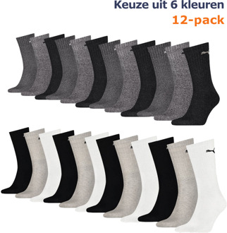 Sport Crew (12-Pack) Sokken (regular) - Maat 47-49 - Unisex - wit/zwart