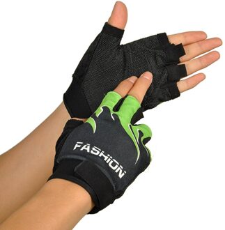 Sport Fiets Fietsen Wandelen Gel Half Vinger Vingerloze Handschoenen Voor MTB Road Bike Fiets Accessoires Groen