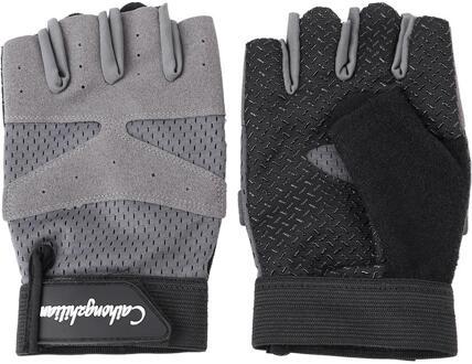 Sport Fitness Anti-Zweet Anti-Slip Outdoor Fietsen Ademende Half Vinger Handschoenen Zwart Grijs Fietsen Accessoires L/ xl Grijs / XL