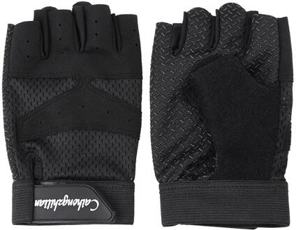 Sport Fitness Anti-Zweet Anti-Slip Outdoor Fietsen Ademende Half Vinger Handschoenen Zwart Grijs Fietsen Accessoires L/ xl zwart / L