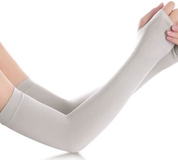 Sport Gebreide Ice Zijde Zonnebrandcrème Vingerloze Sport Mouwen Ijs Stof Arm Mouwen Zomer Sport Fietsen Rijden Zonnebrandcrème Bands Grijs