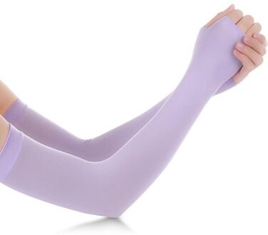 Sport Gebreide Ice Zijde Zonnebrandcrème Vingerloze Sport Mouwen Ijs Stof Arm Mouwen Zomer Sport Fietsen Rijden Zonnebrandcrème Bands Paars