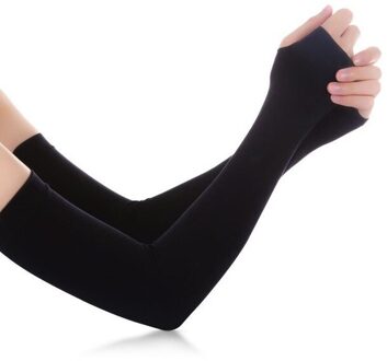 Sport Gebreide Ice Zijde Zonnebrandcrème Vingerloze Sport Mouwen Ijs Stof Arm Mouwen Zomer Sport Fietsen Rijden Zonnebrandcrème Bands zwart
