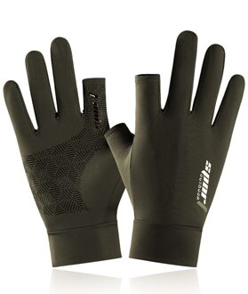 Sport Glof Ijs Zijde Riding Rijden Handschoenen Twee-Vinger Vissen Handschoenen Antislip Fitness Hoog-elastische Ultraviolet bescherming Handschoenen lucht blauw