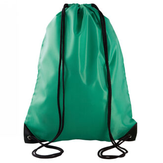 Sport gymtas/draagtas grasgroen met rijgkoord 34 x 44 cm van polyester - Gymtasje - zwemtasje