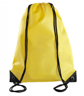 Sport gymtas/draagtas met rijgkoord - 4x - geel - 34 x 44 cm - polyester - verstevigde hoeken