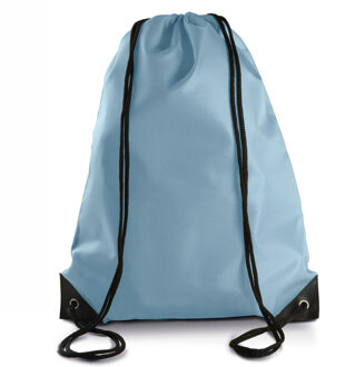 Sport gymtas/draagtas met rijgkoord - lichtblauw - 34 x 44 cm - polyester - verstevigde hoeken - Gymtasje - zwemtasje