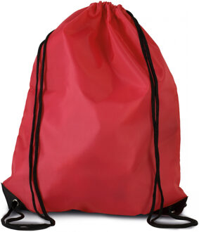 Sport gymtas/draagtas rood met rijgkoord 34 x 44 cm van polyester - Gymtasje - zwemtasje