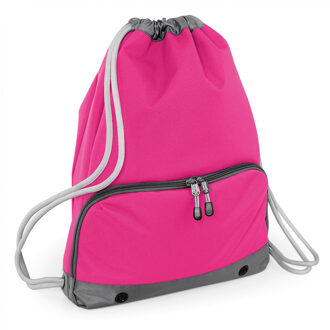 Sport gymtas fuchsia roze met rijgkoord 49 x 35 cm van polyester - Gymtasje - zwemtasje