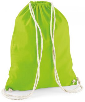 Sport gymtas lime groen met rijgkoord 46 x 37 cm van katoen - Gymtasje - zwemtasje