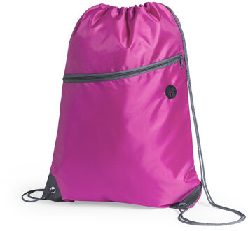 Sport gymtas/rugtas - roze - 34 x 44 cm - polyester - met rijgkoord - Gymtasje - zwemtasje