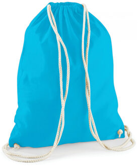 Sport gymtas surf blauw met rijgkoord 46 x 37 cm van katoen - Gymtasje - zwemtasje