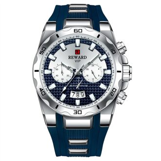 Sport Heren Quartz Horloges Luxe Groene Horloge Voor Mannen Siliconen Horloge Waterdicht Klok Relogio Masculino blauw