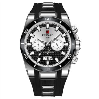 Sport Heren Quartz Horloges Luxe Groene Horloge Voor Mannen Siliconen Horloge Waterdicht Klok Relogio Masculino zwart zilver